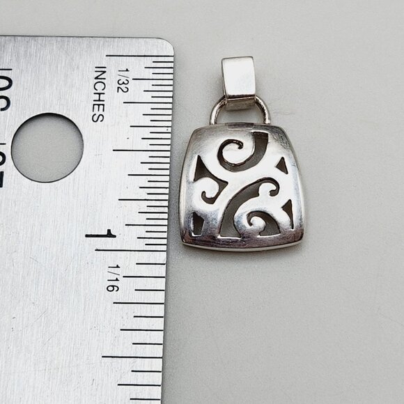 Mini Swirls Scrollwork Openwork Cutout 925 Sterling Silver Pedant - Picture 3 of 4